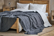 Load image into Gallery viewer, Linen Bed Quilt in Charcoal