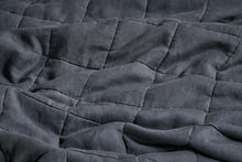 Load image into Gallery viewer, Linen Bed Quilt in Charcoal