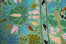 Load image into Gallery viewer, Suzani Throw - Mint Green