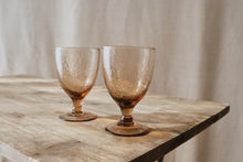 Load image into Gallery viewer, Soft Amber Hammered Wine Glass