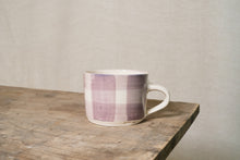 Load image into Gallery viewer, Aubergine Checked Ceramic Mug
