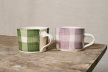 Load image into Gallery viewer, Aubergine Checked Ceramic Mug