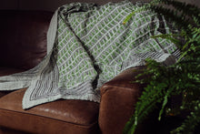 Load image into Gallery viewer, Hand Printed Kantha Throw - Green & White