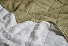 Load image into Gallery viewer, Linen Bed Quilt in Olive
