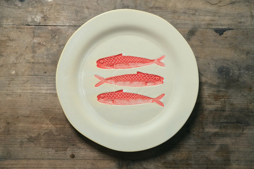 Fish Dinner Plate - Red