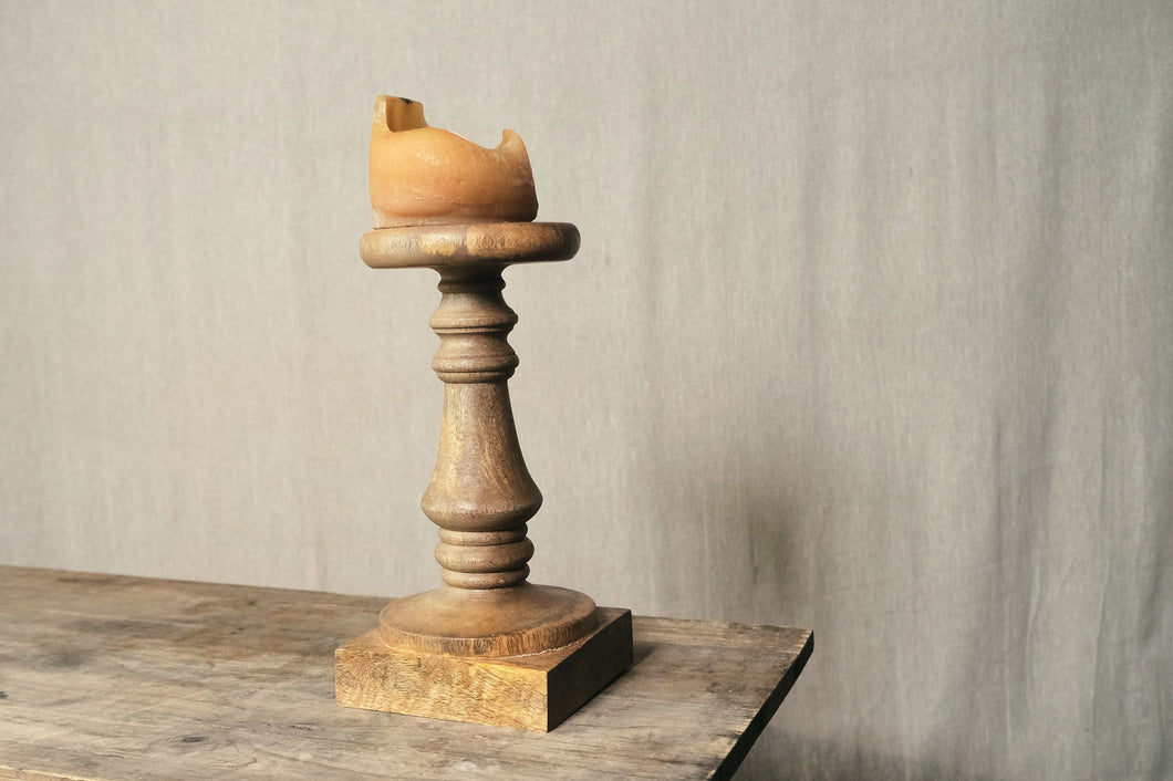 Hand-Carved Wooden Pedestal