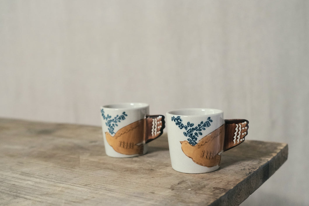 Bird Espresso Mug - Cream