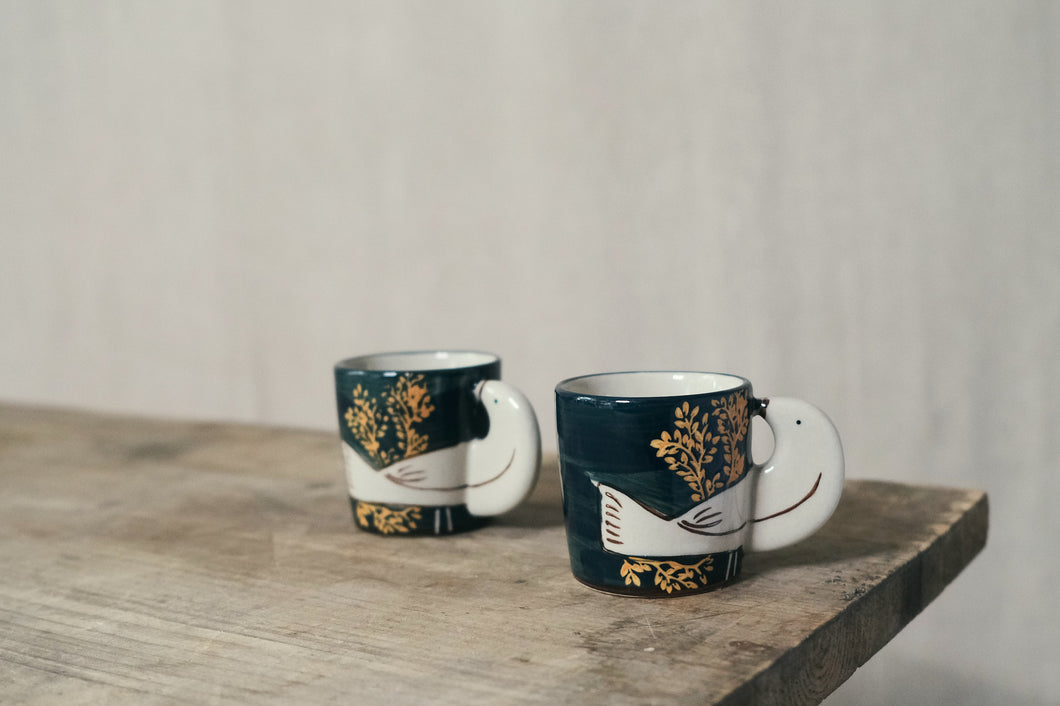 Bird Espresso Mug - Blue