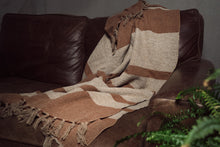 Load image into Gallery viewer, Autumnal Brown Striped Throw
