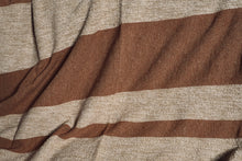 Load image into Gallery viewer, Autumnal Brown Striped Throw
