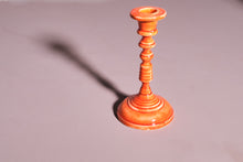 Load image into Gallery viewer, Moulded Metal Orange Ceramic Candlestick
