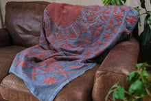 Load image into Gallery viewer, Suzani Throw - Blue &amp; Red
