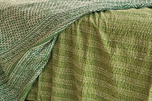 Load image into Gallery viewer, Printed Kantha Throw - Greens
