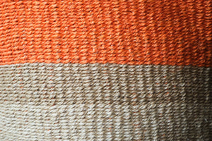 Orange & Natural Sisal Baskets - Dia: 17cm, 21cm, 29cm