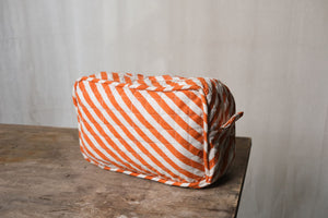 Orange Striped Washbag