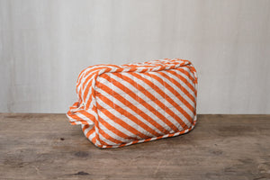 Orange Striped Washbag