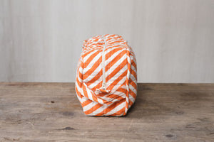 Orange Striped Washbag