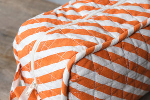 Orange Striped Washbag