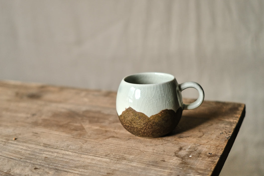 Round Brown & White Espresso Mug