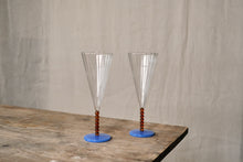 Load image into Gallery viewer, Blue &amp; Amber Champagne Flute
