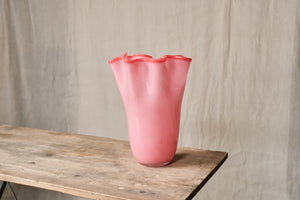 Bright Pink Ruffle Vase