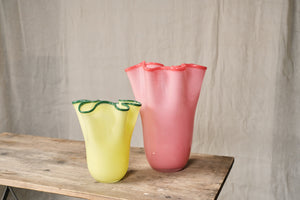 Bright Pink Ruffle Vase