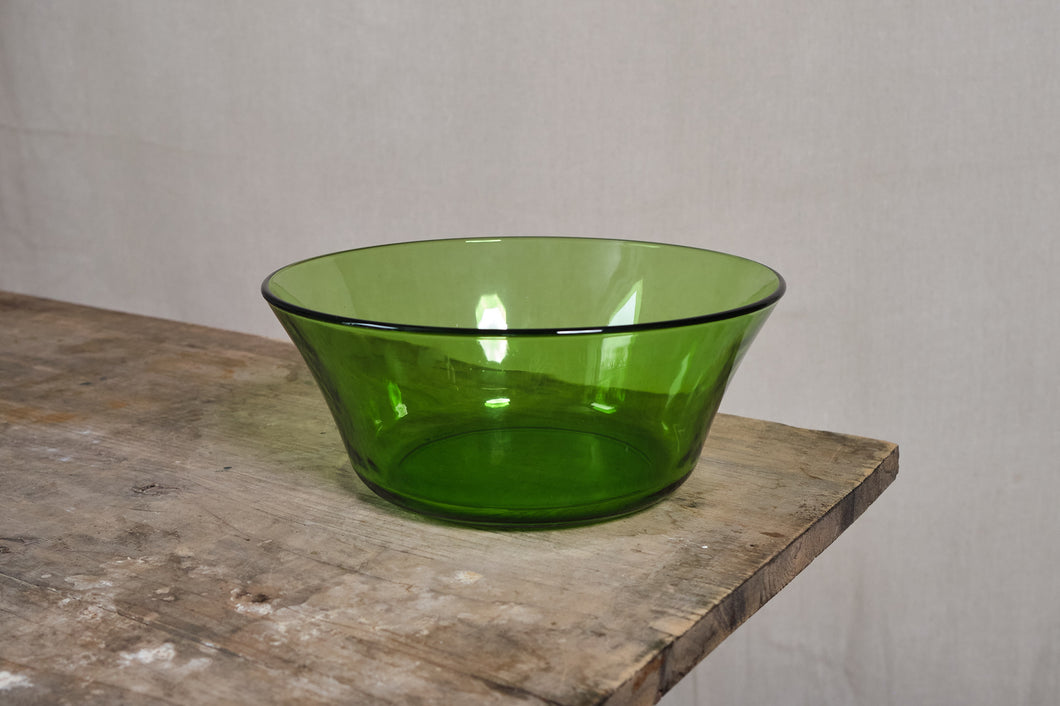 Green Glass Serving Bowl