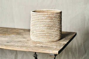 Handmade Solid-Weave Palm Basket - Dia: 19cm, 21cm, 24cm