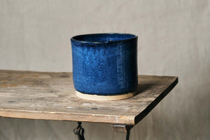 Handmade Ceramic Pot w/ Blue Glaze - Dia: 14cm, 17cm