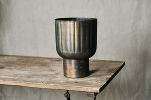 Aged Brass Urn - Dia: 16.5cm, 24cm