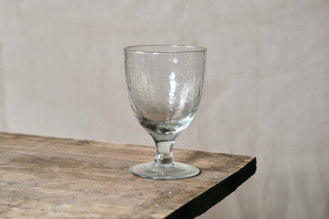 Low Hammered Wine Glass