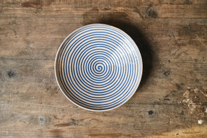 Blue Swirl Serving Plate