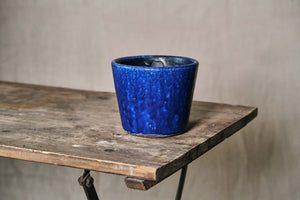 Vibrant Blue Crackle Glazed Pot - Dia: 14cm