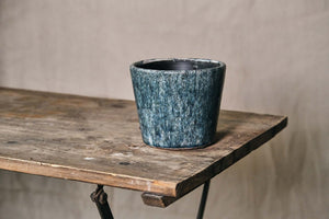 Turquoise Crackle Glazed Pot - Dia: 14cm