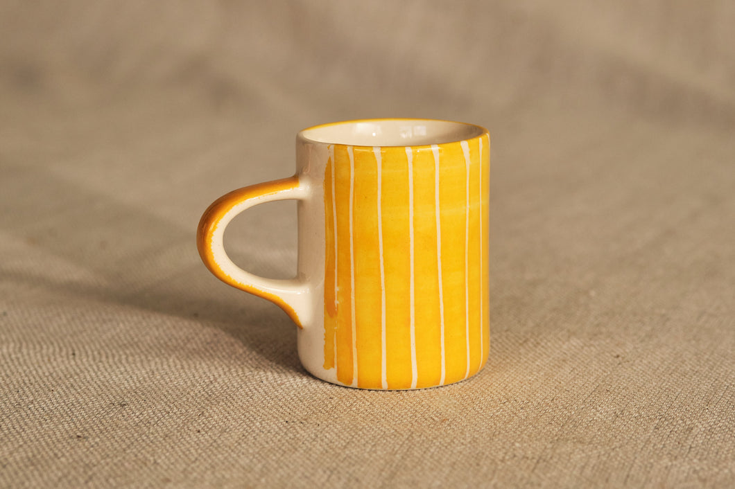 Striped Wash Espresso Mug in Yellow