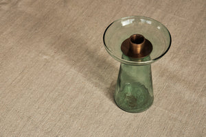 Aqua Green Glass Candlestick