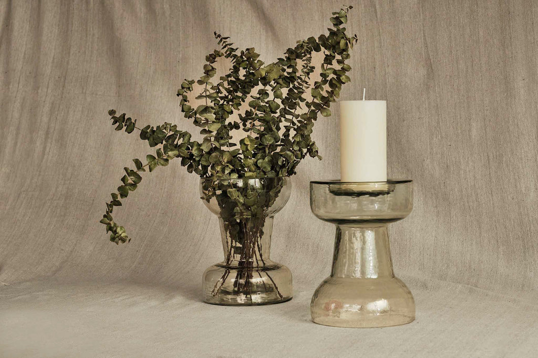 Hammered Glass Candle Holder/Vase