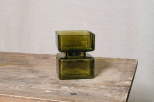 Green Glass Pillar Candle Holder