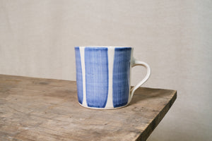 Blue Striped Ceramic Mug