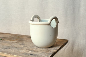 Cream Ceramic Handled Pot