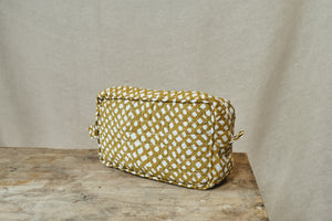 Mustard and Off-White Washbag