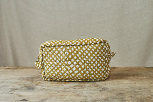 Mustard and Off-White Washbag