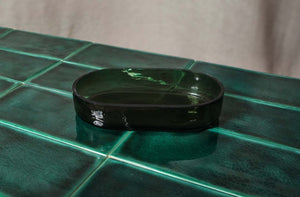 Glass Soap Dish - Green