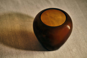Rounded Brown Glass Vase
