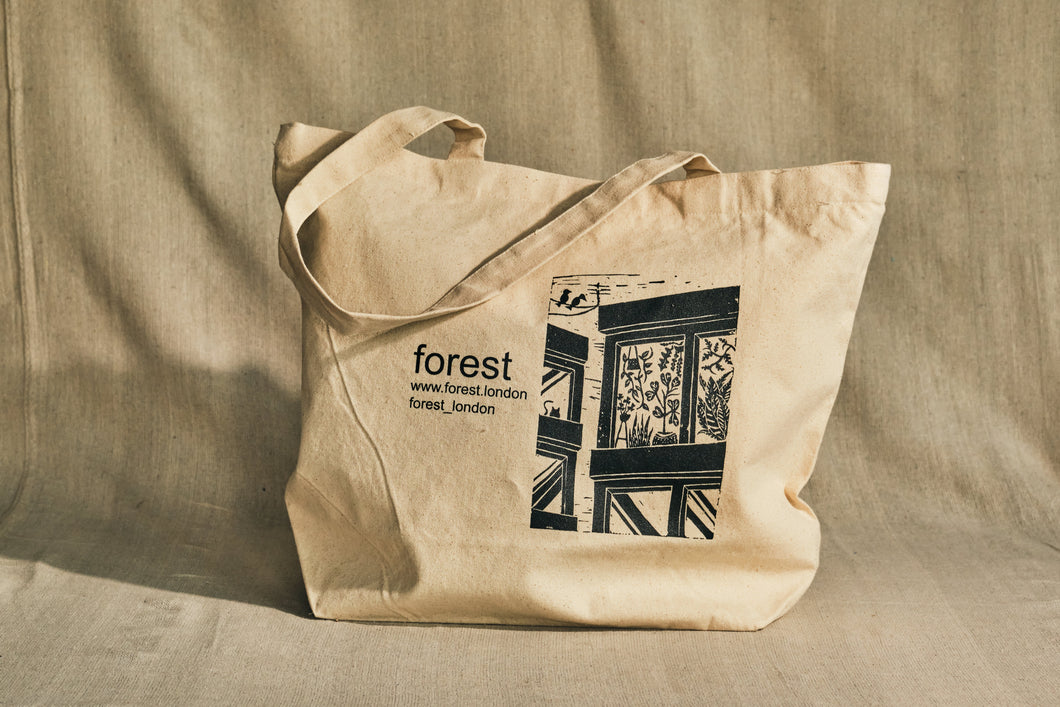 Forest Lino Print Tote Bag