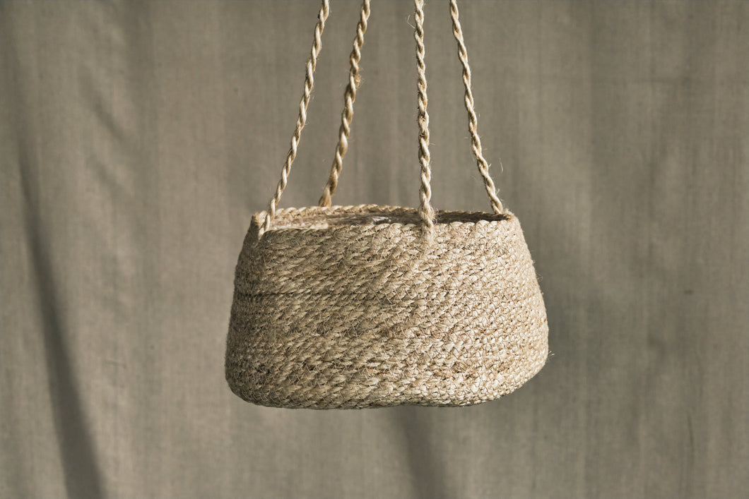 Tapered Seagrass Hanging Pot - Dia: 18cm