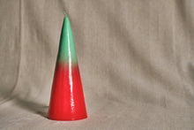 Load image into Gallery viewer, Green &amp; Red Cone Candle

