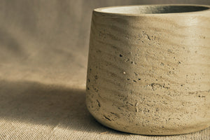 Tapered Pale Cement Pot - Dia: 12cm, 18cm