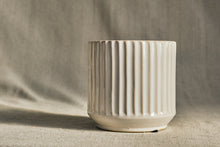 Load image into Gallery viewer, White Ribbed Ceramic Pot - Dia: 12cm

