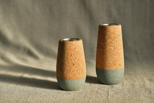 Load image into Gallery viewer, Set of 2 Grey &amp; Natural Cork Tealight Holders
